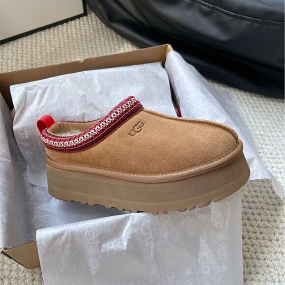 UGG TAZZ Platform Slippers Womens shoes Chestnut - Picture 3 of 5